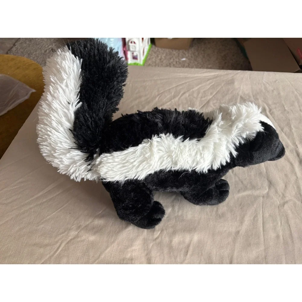 Wild Republic Skunk Plush Stuffed Animal Recycled Black White Woodland Toy